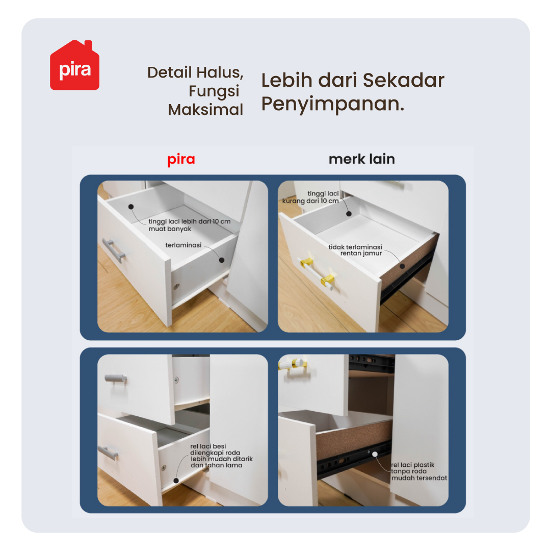 PIRA METROPOLIS OX -  ASTA 3PL A LEMARI PAKAIAN 3 PINTU warna AMERICAN WALNUT - WHITE - PIRA METROPOLIS - foto 4