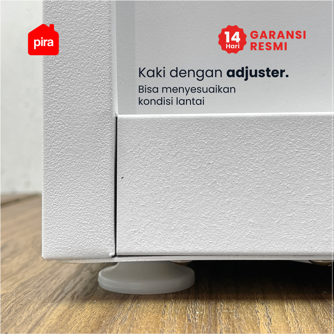 PIRA - LINIO 120A MWDSL LEMARI PAKAIAN BESI SLIDING / PINTU GESER warna WHITE - PIRA - foto 2