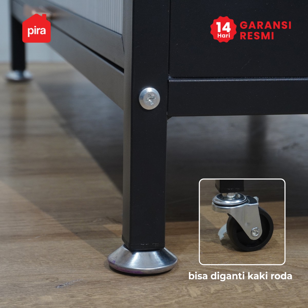 PIRA - REGALL AVA MSU 80T4 LEMARI DAPUR / RAK DAPUR / RAK DAPUR BESI / RAK SUSUN SERBAGUNA warna BLACK - PIRA - foto 7