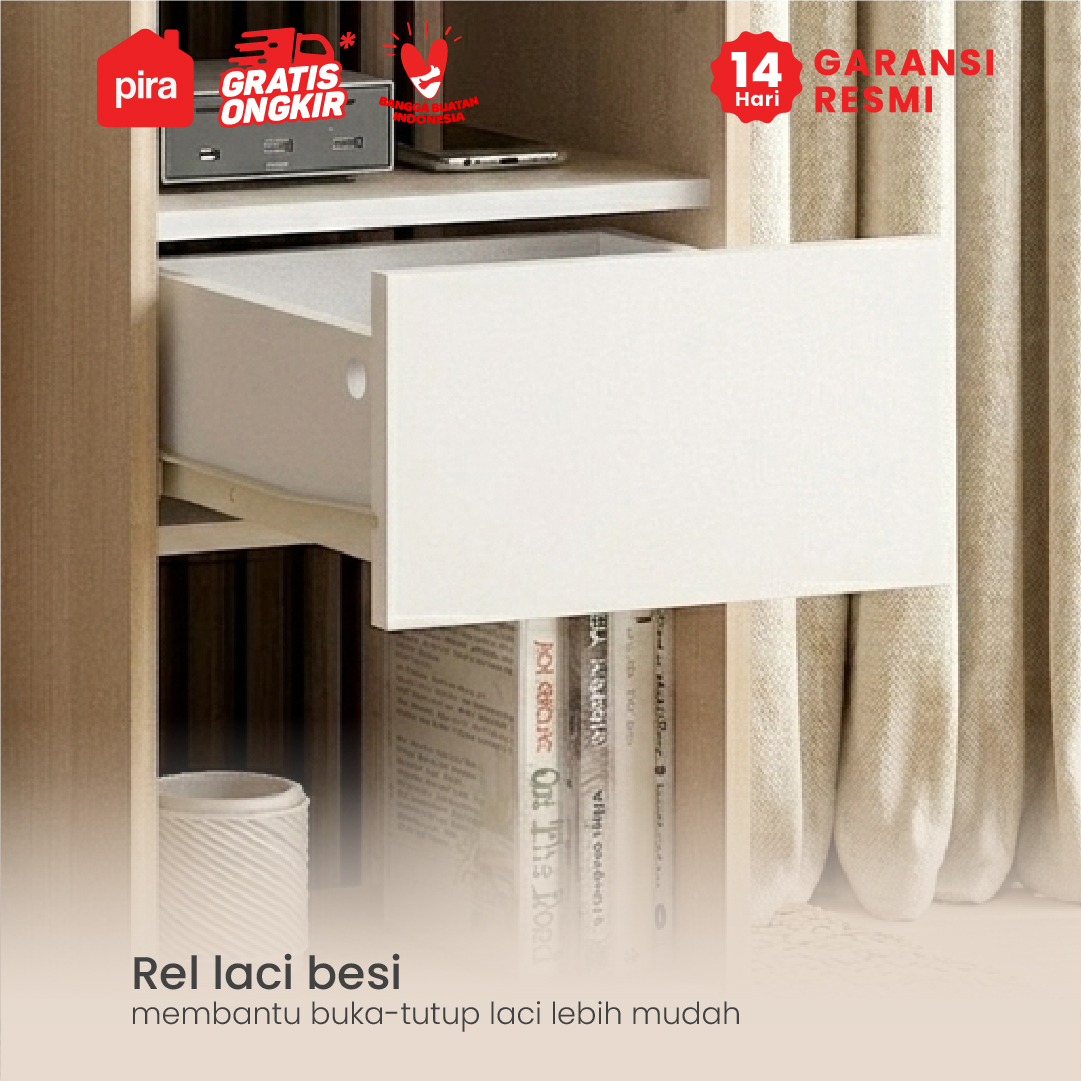 PIRA METROPOLIS OX - MARISA NS MEJA SAMPING / NAKAS warna PRO OAK - WHITE - PIRA METROPOLIS OX - foto 2