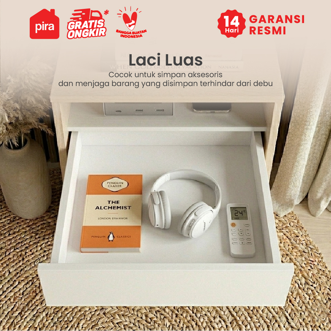 PIRA METROPOLIS OX - MARISA NS MEJA SAMPING / NAKAS warna PRO OAK - WHITE - PIRA METROPOLIS OX - foto 3