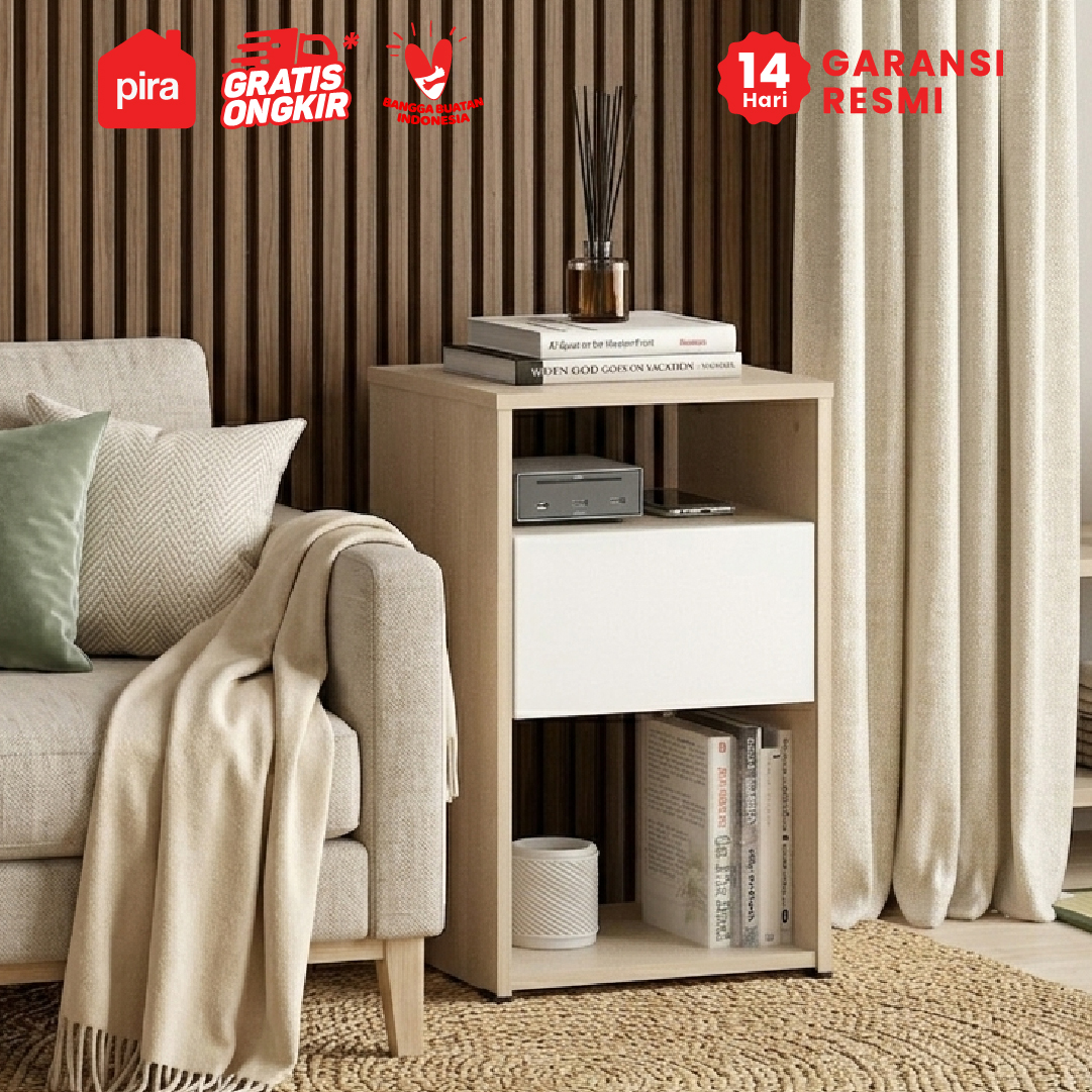 PIRA METROPOLIS OX - MARISA NS MEJA SAMPING / NAKAS warna PRO OAK - WHITE - PIRA METROPOLIS OX - foto 6