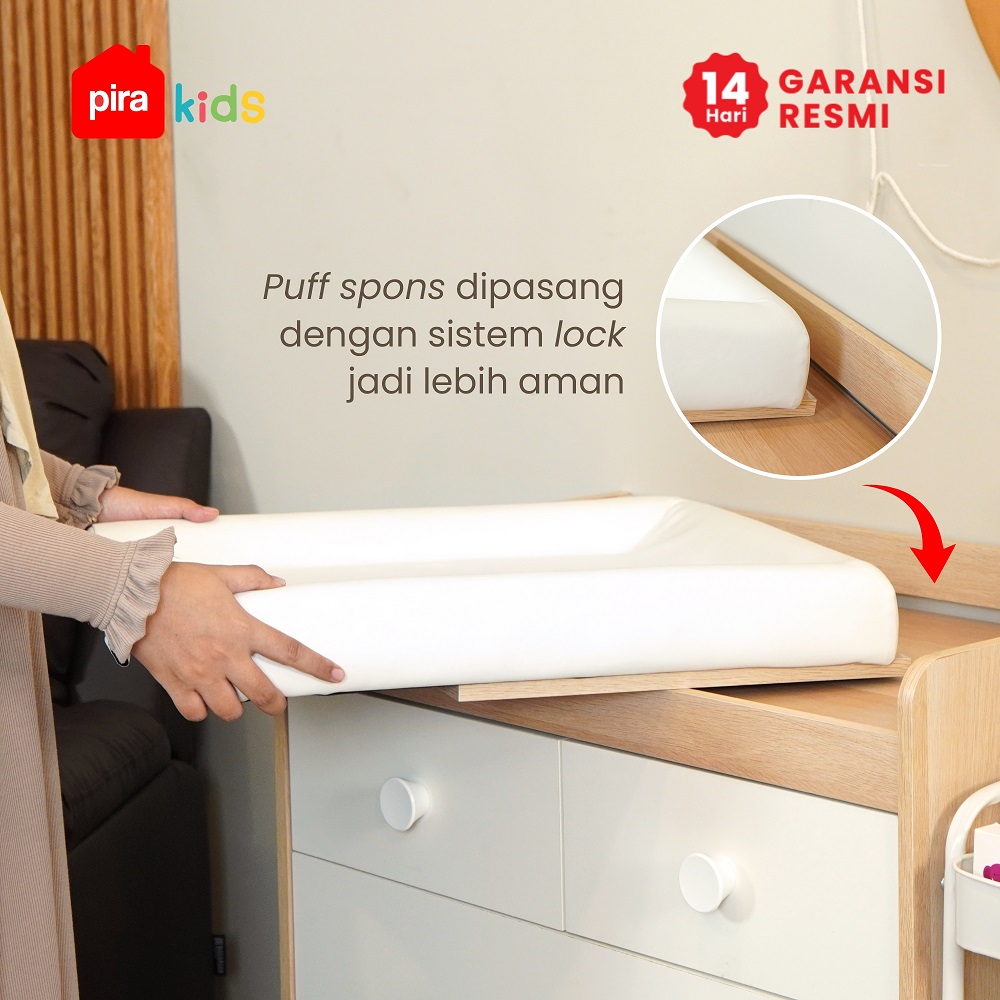 PIRA METROPOLIS - CHICCA CHT MEJA GANTI POPOK BAYI / BABY TAFEL / LEMARI SUSUN warna PRO OAK - WHITE SM - PIRA KIDS - foto 3