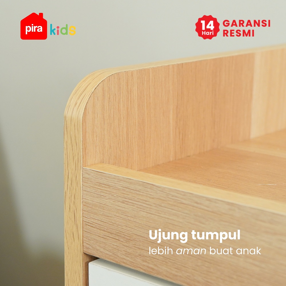 PIRA METROPOLIS - CHICCA CHT MEJA GANTI POPOK BAYI / BABY TAFEL / LEMARI SUSUN warna PRO OAK - WHITE SM - PIRA KIDS - foto 4