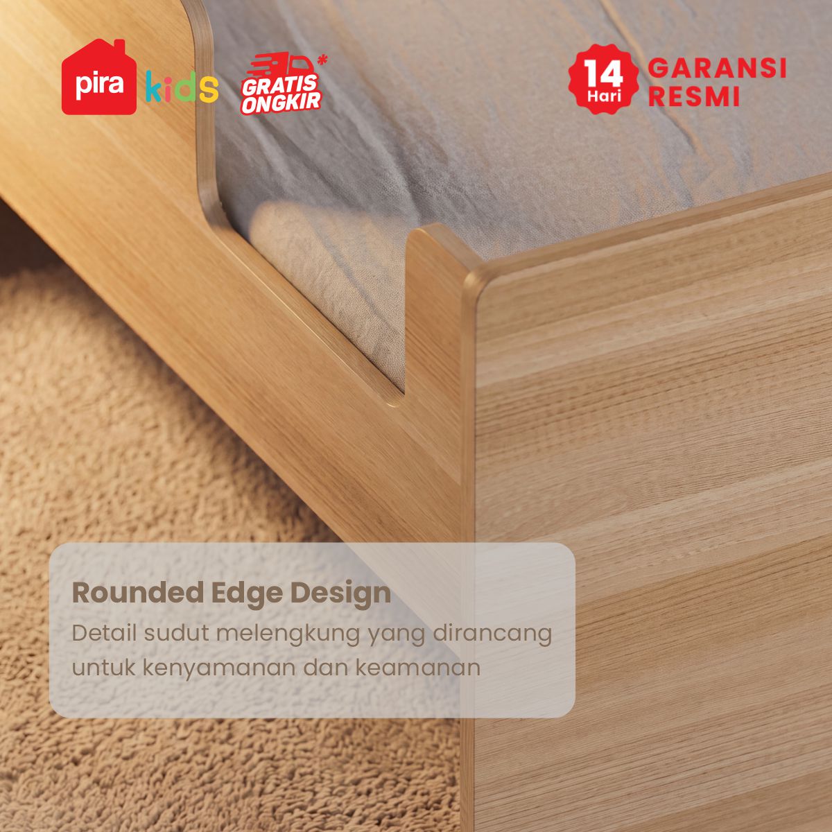 PIRA KIDS - MIYO BB100 DIPAN TEMPAT TIDUR SUSUN / DIPAN TINGKAT / RANJANG TINGKAT warna PRO OAK - PIRA KIDS - foto 5