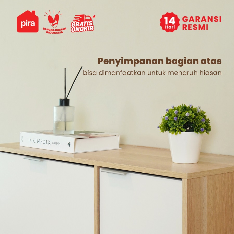 PIRA METROPOLIS - SIKA SR80 RAK SEPATU / LEMARI SEPATU / RAK SEPATU SUSUN TERTUTUP warna PRO OAK - WHITE - PIRA METROPOLIS - foto 5