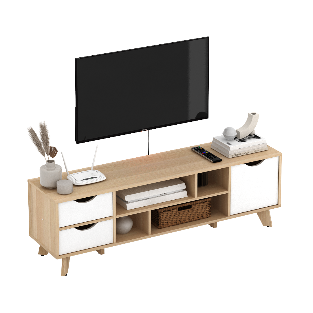 PIRA METROPOLIS OX - FUJI TV1200 MEJA TV / RAK TV / LEMARI TV warna PRO OAK - WHITE - PIRA METROPOLIS OX - foto 13
