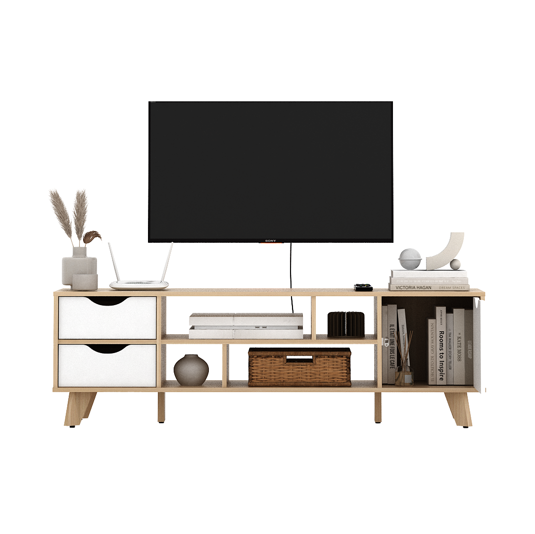 PIRA METROPOLIS OX - FUJI TV1200 MEJA TV / RAK TV / LEMARI TV warna PRO OAK - WHITE - PIRA METROPOLIS OX - foto 12