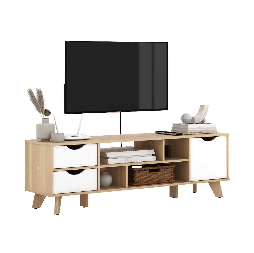 PIRA METROPOLIS OX - FUJI TV1200 MEJA TV / RAK TV / LEMARI TV warna PRO OAK - WHITE - PIRA METROPOLIS OX - foto 9
