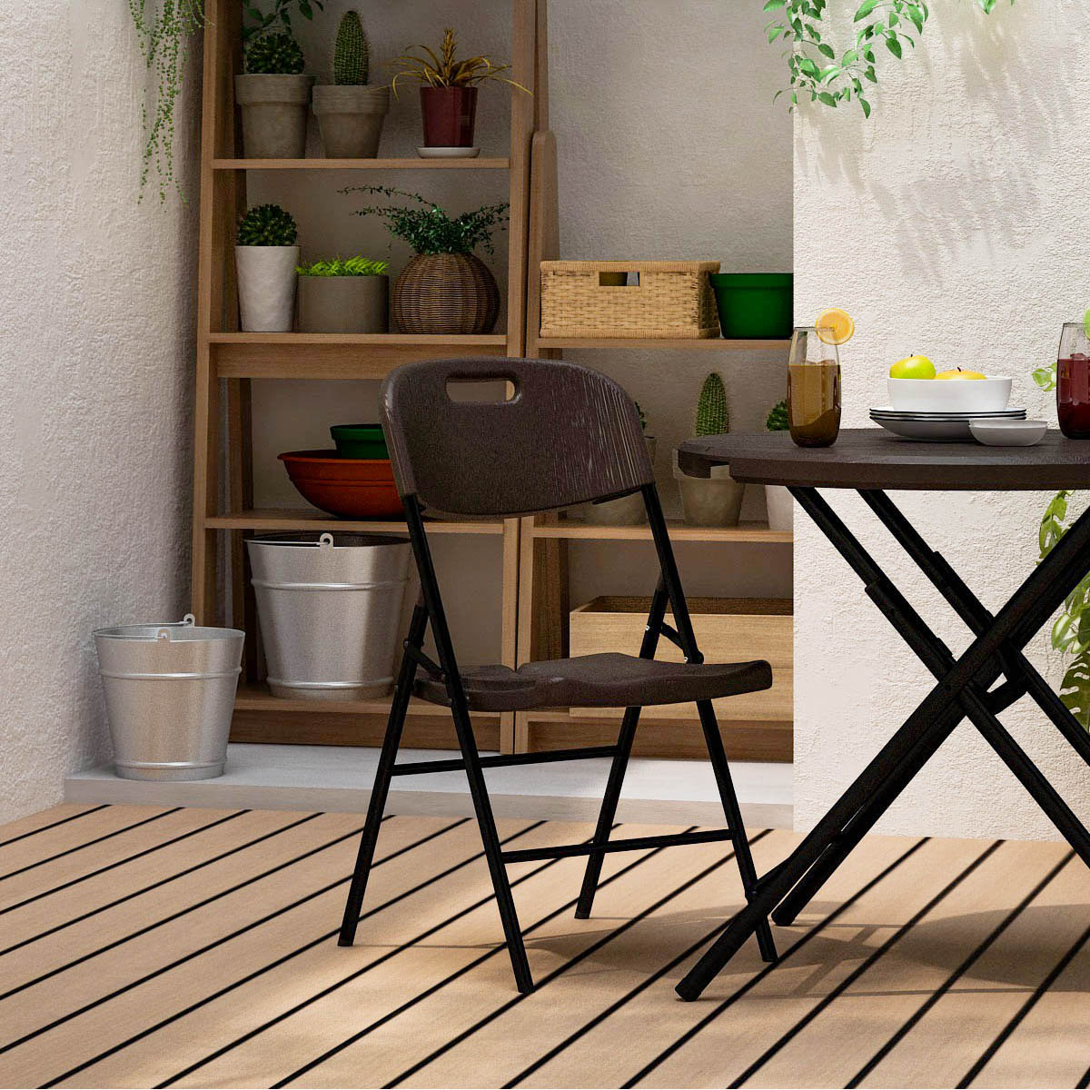 PIRA -  FOLDA CH45 KURSI LIPAT OUTDOOR / KURSI TERAS / KURSI TAMAN warna DARK GREY - PIRA - foto 3