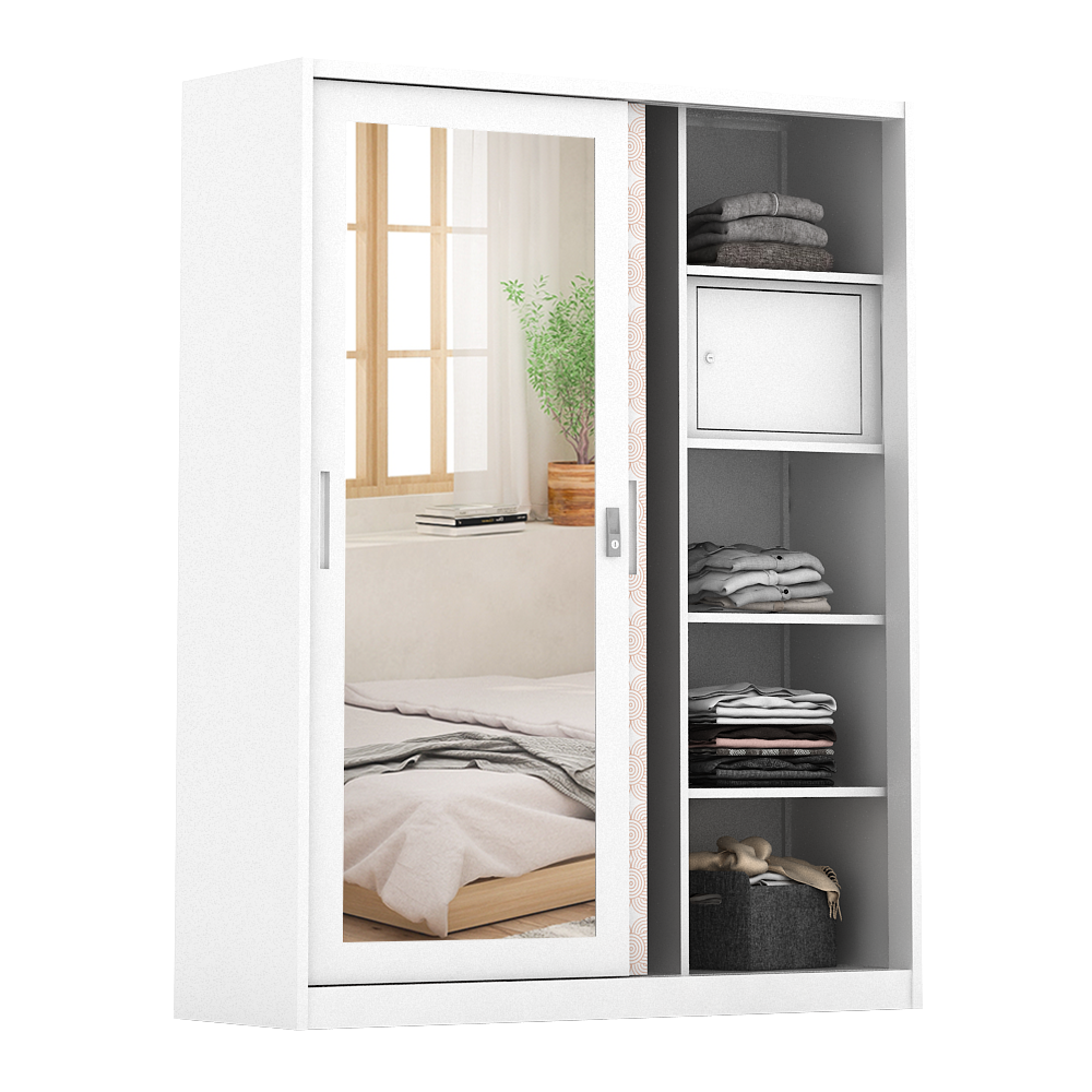 PIRA BAVARIAN - WURF 150A MWDSL LEMARI PAKAIAN BESI SLIDING / PINTU GESER warna WHITE - BAVARIAN - foto 6