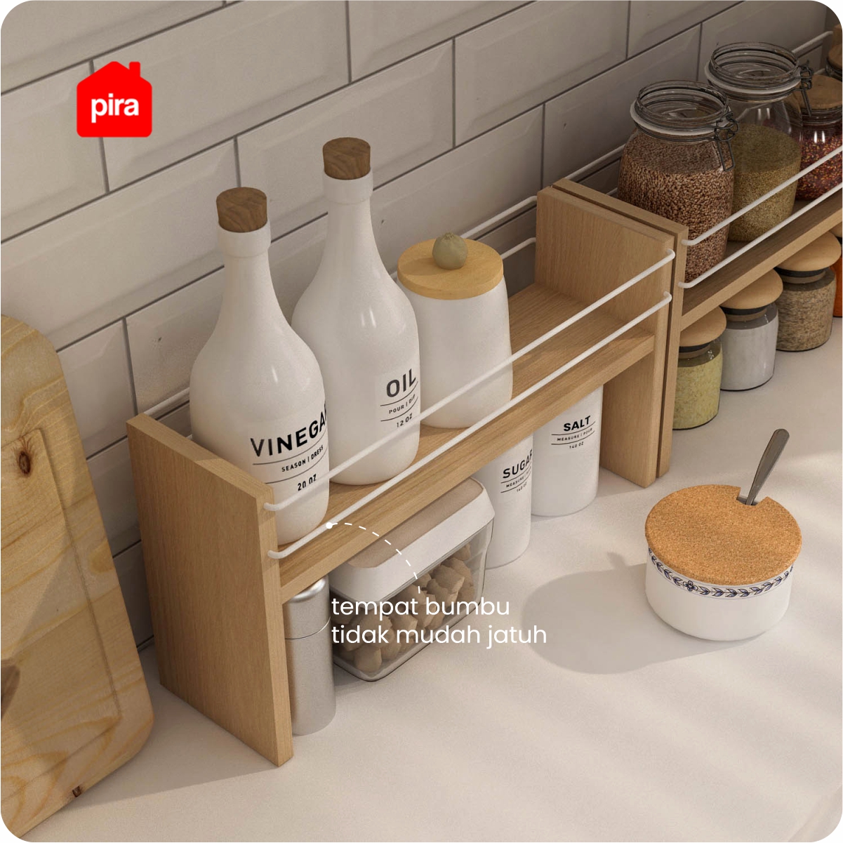 PIRA OX - SUGA RB RAK BUMBU / RAK SERBAGUNA warna PRO OAK - PIRA OX - foto 3