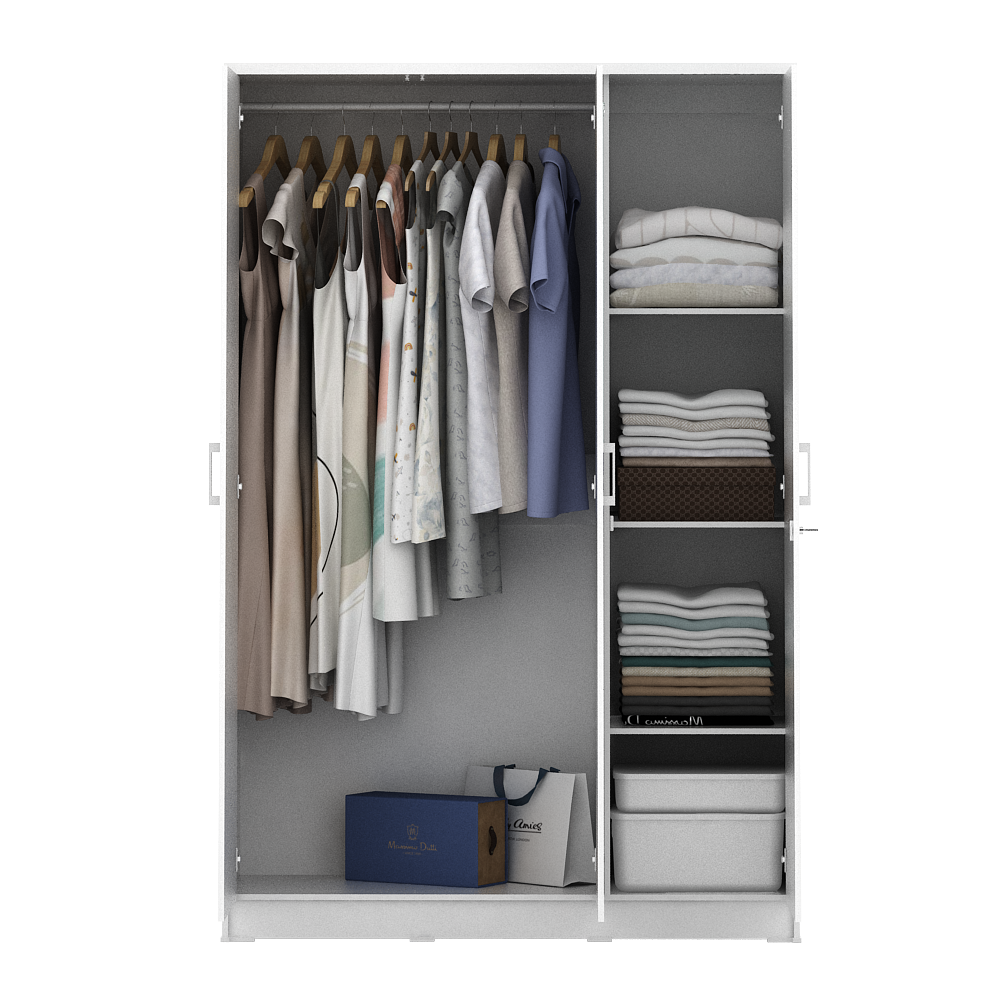 PIRA METROPOLIS -  ALBA BAZ 3P LEMARI PAKAIAN 3 PINTU warna WHITE - METROPOLIS - foto 8