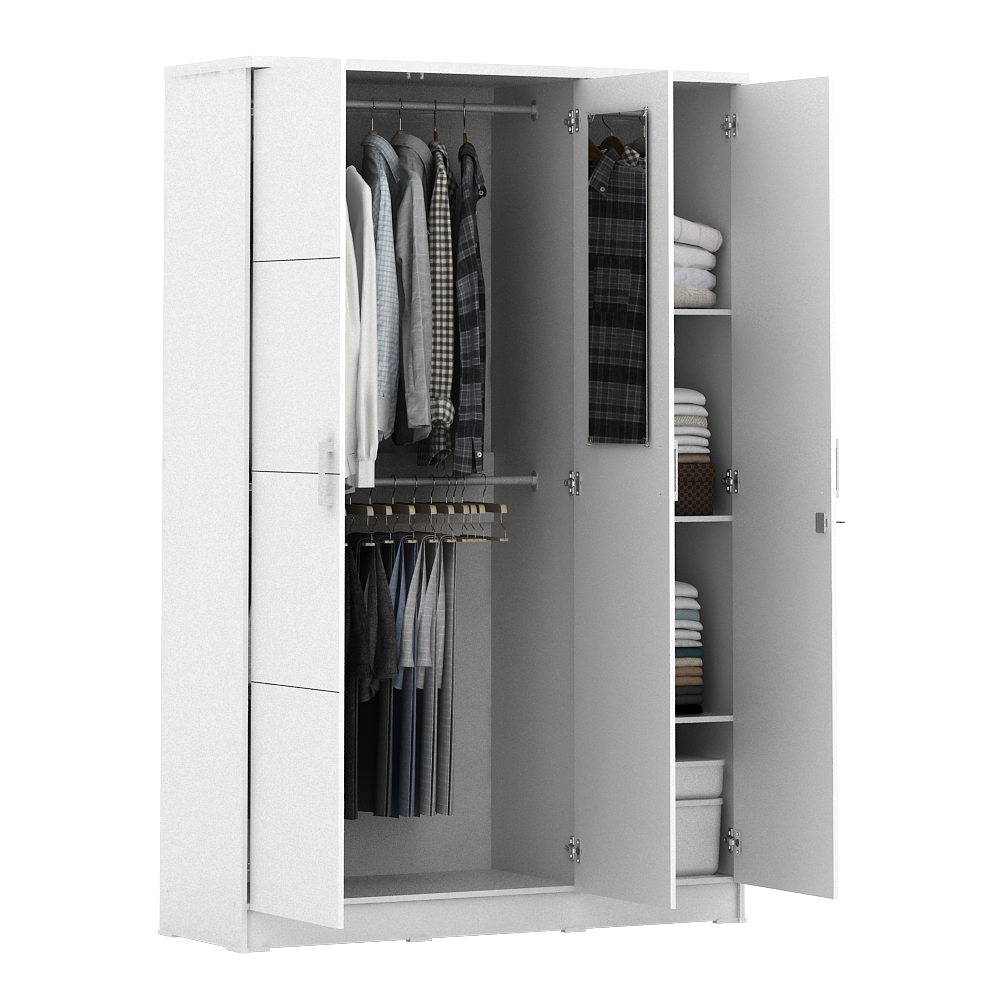PIRA METROPOLIS -  ALBA BAZ 3P LEMARI PAKAIAN 3 PINTU warna WHITE - METROPOLIS - foto 9
