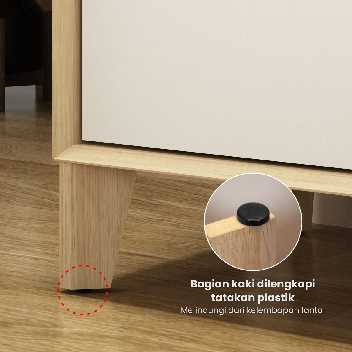 PIRA -  LUCA SB160 BUFET / SIDEBOARD / LEMARI KABINET / MEJA TV warna EURO OAK - LIGHT TAUPE - PIRA - foto 10