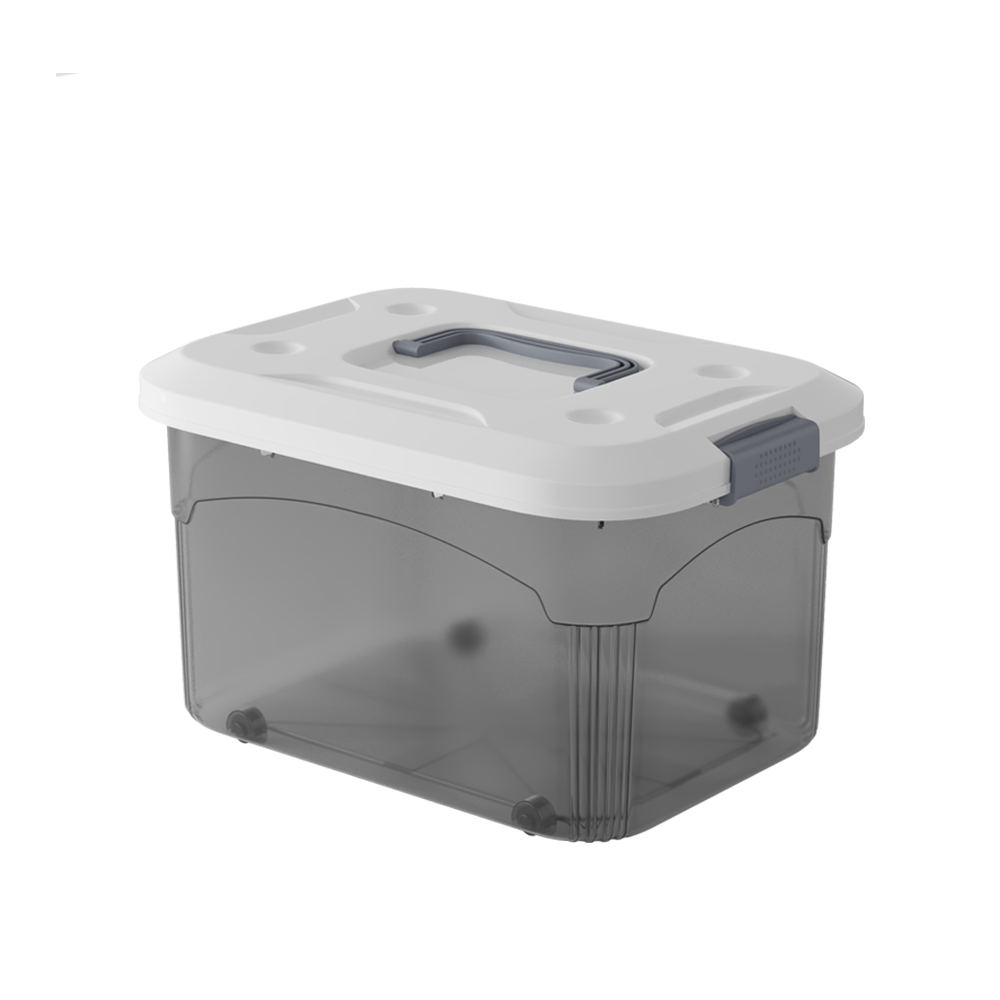 PIRA HOME - MIZU PSB 44L CONTAINER BOX / BOX PLASTIK / KOTAK PENYIMPANAN warna CLEAR GREY - PIRA HOME - foto 5