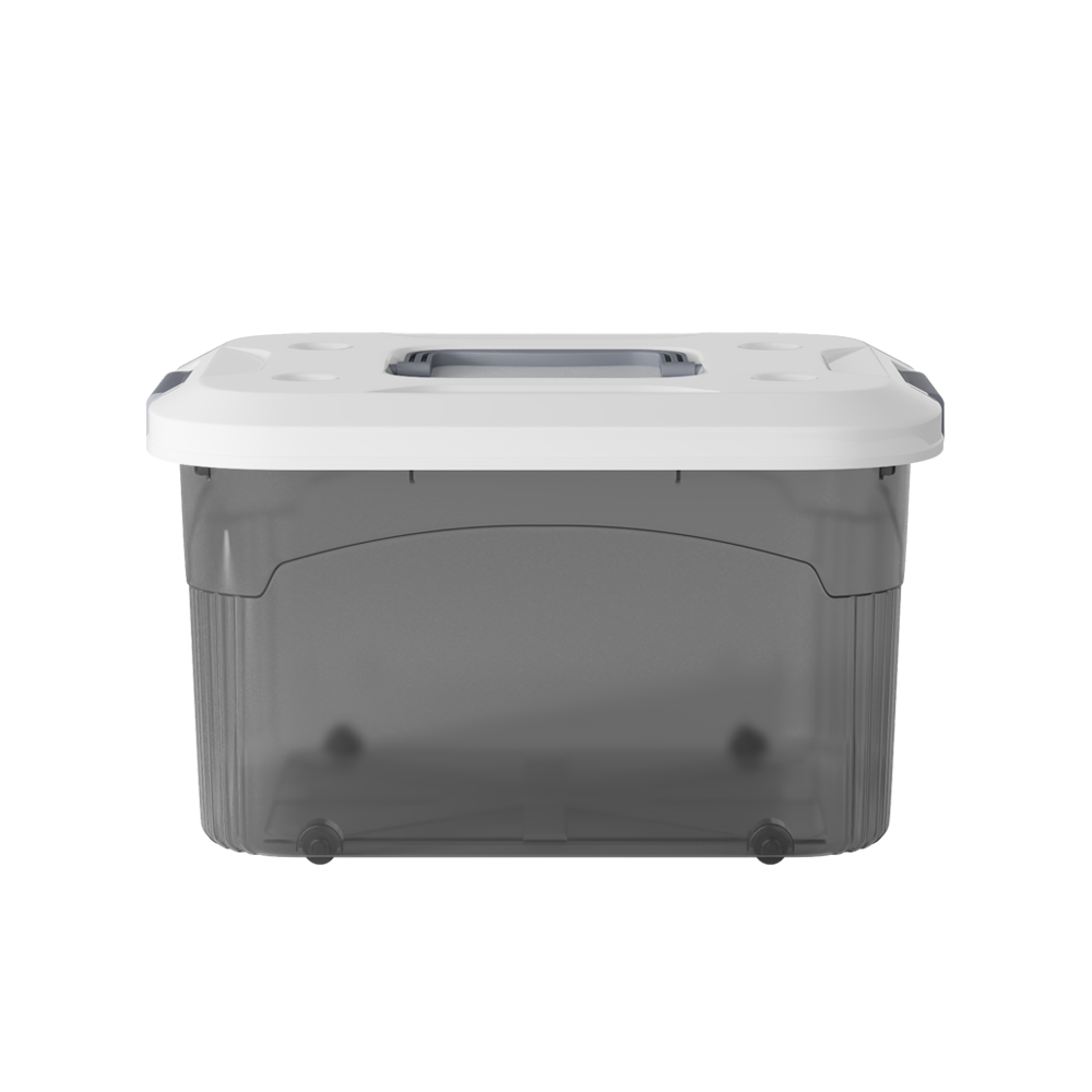 PIRA HOME - MIZU PSB 44L CONTAINER BOX / BOX PLASTIK / KOTAK PENYIMPANAN warna CLEAR GREY - PIRA HOME - foto 4