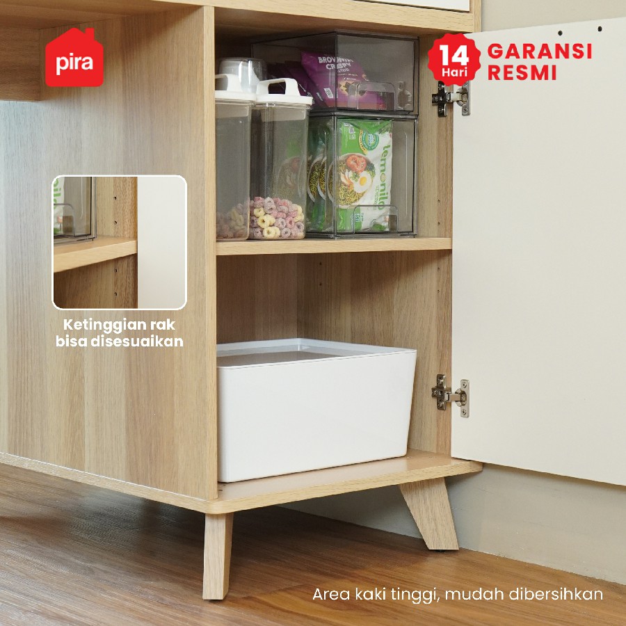 PIRA - URBAN DTSB180 MEJA MAKAN / MEJA KERJA DENGAN BUFET PENYIMPANAN warna PRO OAK - WHITE SM - PIRA - foto 3
