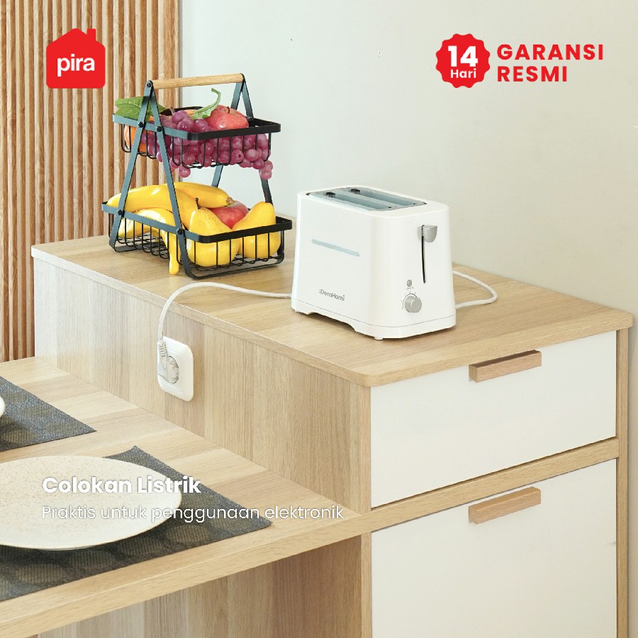 PIRA - URBAN DTSB180 MEJA MAKAN / MEJA KERJA DENGAN BUFET PENYIMPANAN warna PRO OAK - WHITE SM - PIRA - foto 5