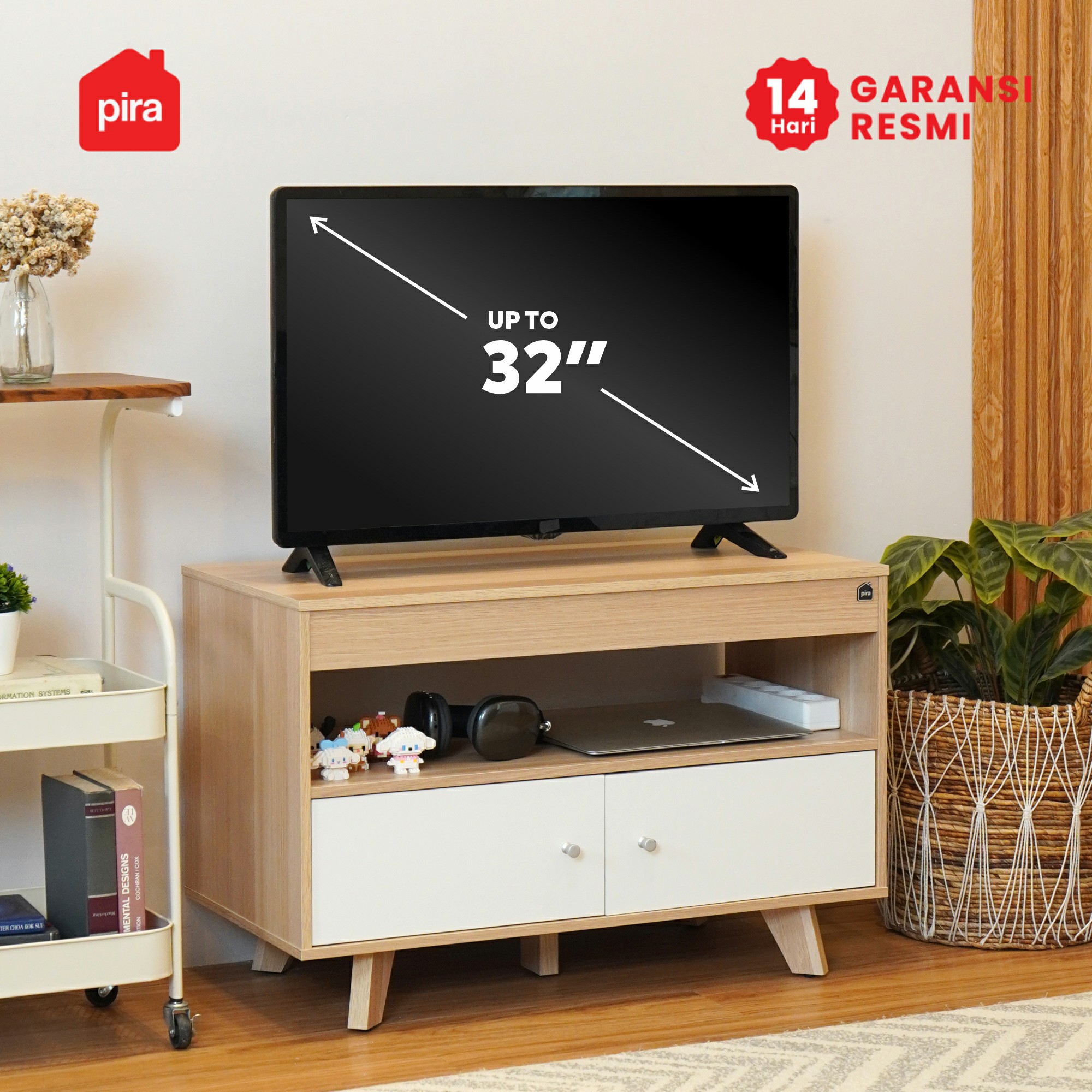 PIRA METROPOLIS OX - SOJA TV81 MEJA TV / RAK TV warna PRO OAK - WHITE - PIRA METROPOLIS - foto 1