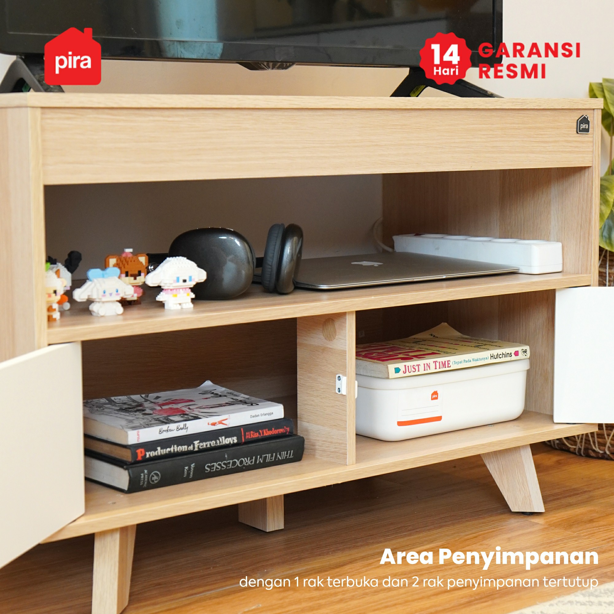 PIRA METROPOLIS OX - SOJA TV81 MEJA TV / RAK TV warna PRO OAK - WHITE - PIRA METROPOLIS - foto 2