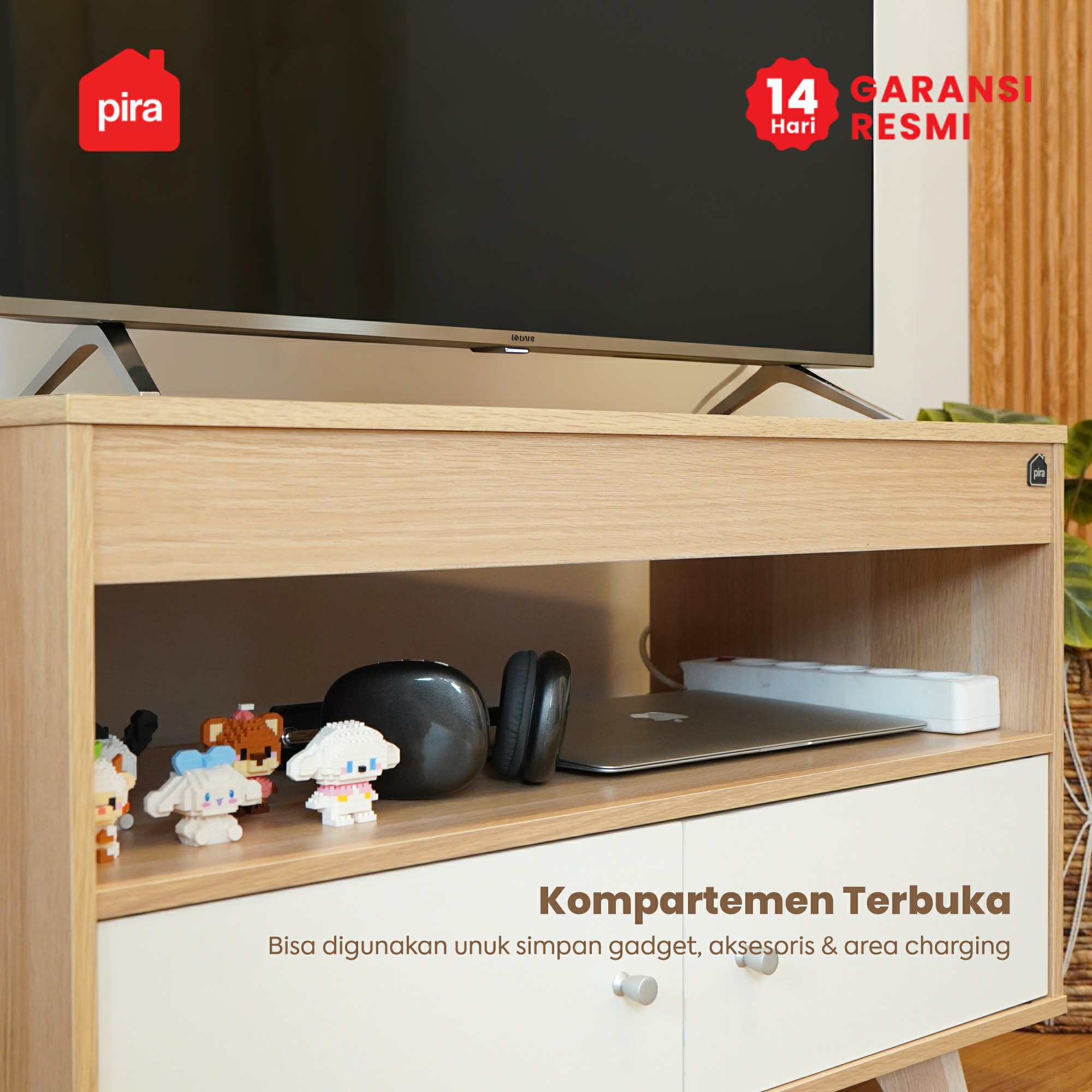 PIRA METROPOLIS OX - SOJA TV81 MEJA TV / RAK TV warna PRO OAK - WHITE - PIRA METROPOLIS - foto 3