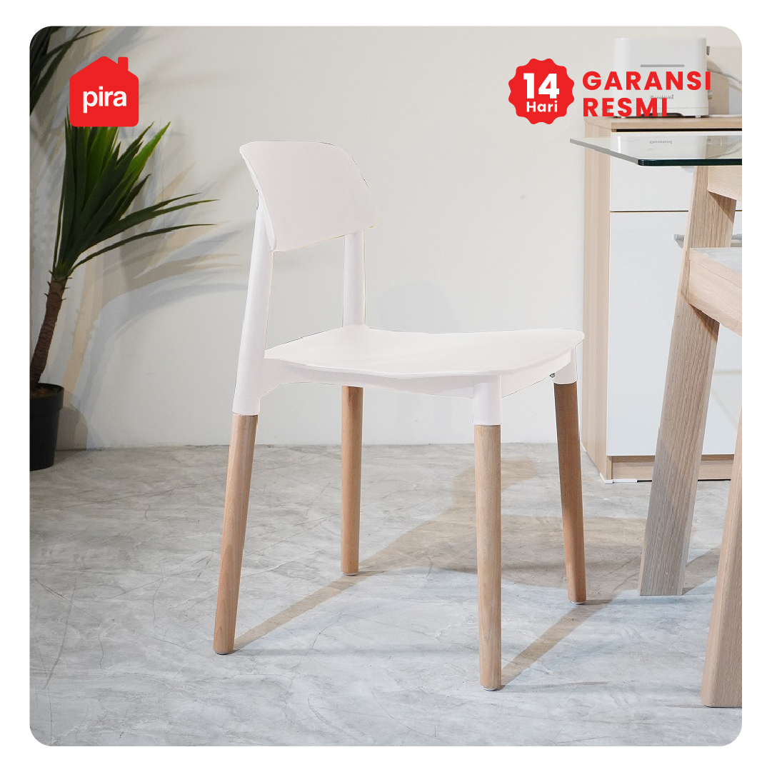 PIRA - ETHAN A DC KURSI MAKAN / KURSI BELAJAR / KURSI TERAS / KURSI SANTAI / KURSI CAFE / KURSI PLASTIK warna WHITE - PIRA - foto 2