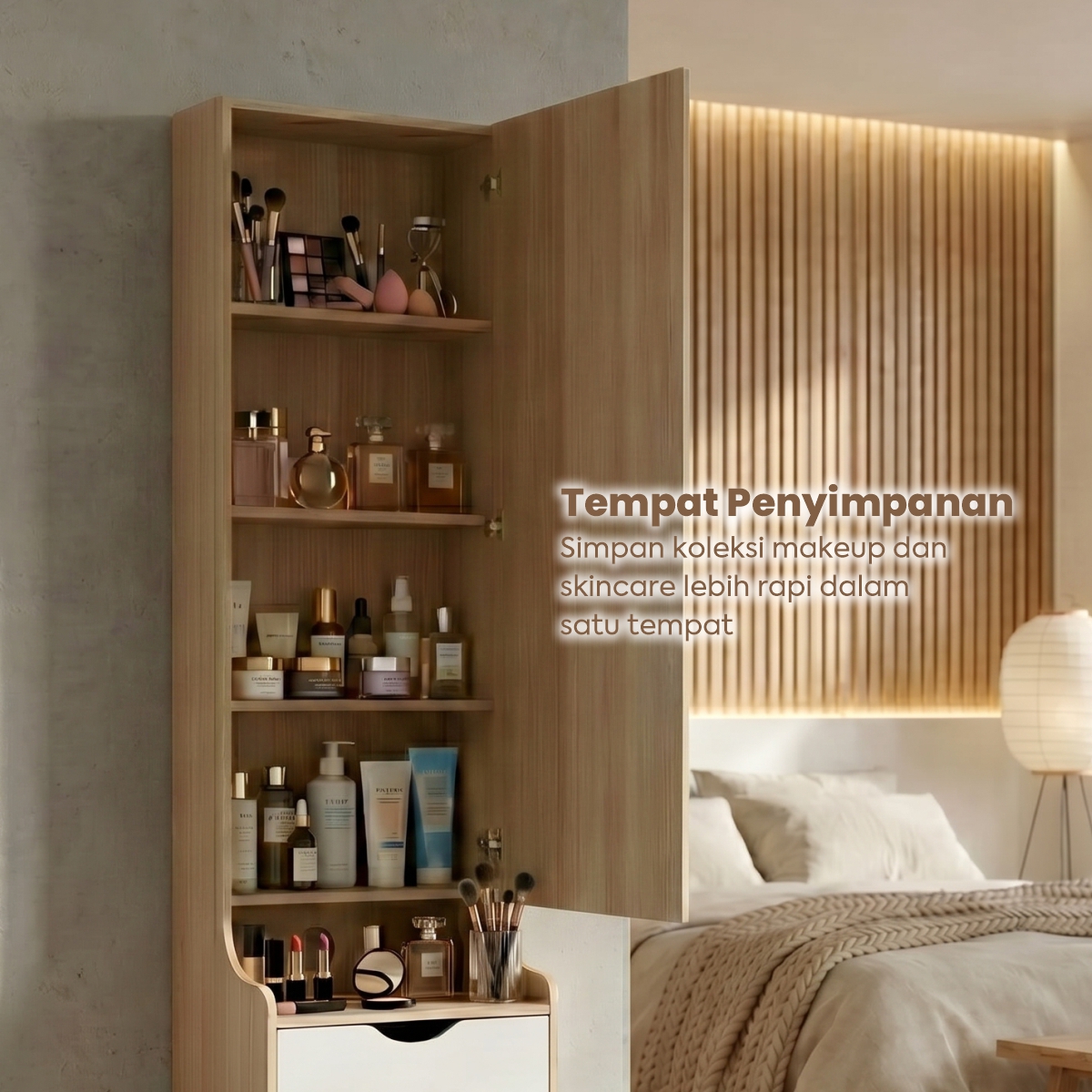 PIRA METROPOLIS OX - FUJI DS40 MEJA RIAS / CERMIN FULL BODY / MEJA RIAS MINIMALIS warna PRO OAK - WHITE - PIRA - foto 4