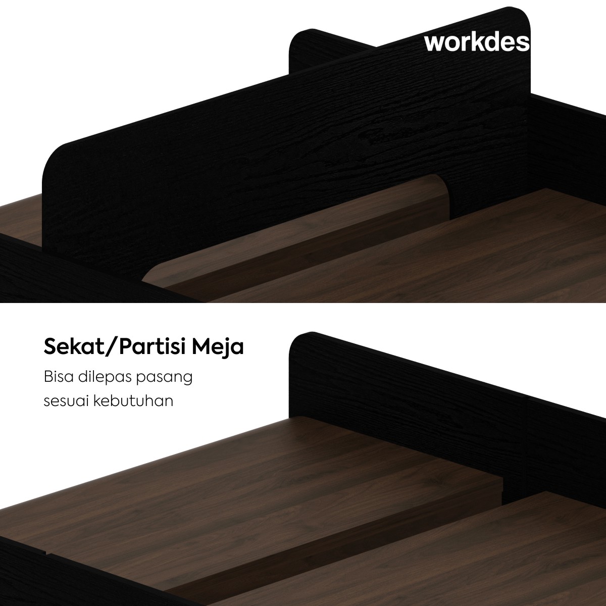WORKDESIGN BURO DK129 MEJA KERJA / MEJA KANTOR / MEJA KERJA PARTISI warna BLACK OAK - WORKDESIGN - foto 5