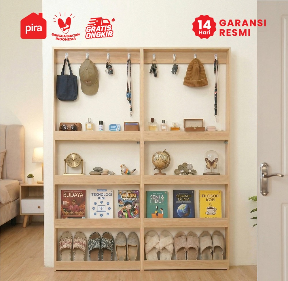 PIRA METROPOLIS - TOGU BC80 RAK BUKU / RAK DINDING / RAK GANTUNG / RAK SUSUN SERBAGUNA warna PRO OAK - PIRA METROPOLIS - foto 3
