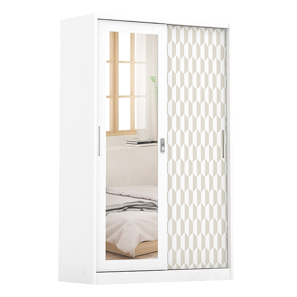 PIRA METROPOLIS - HEXA 120 A MWDSL LEMARI PAKAIAN BESI SLIDING / PINTU GESER warna WHITE - KHAKI - PIRA - foto 4
