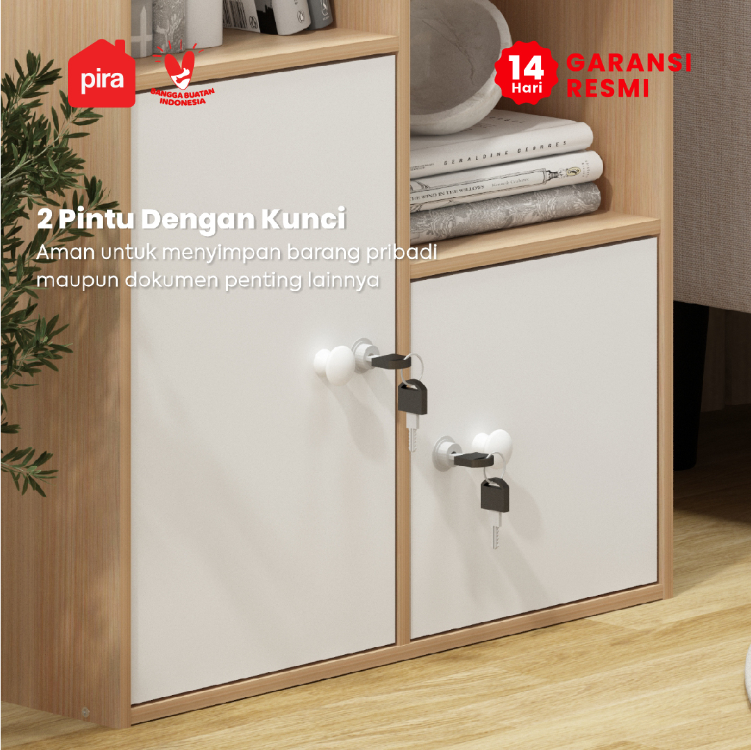 PIRA METROPOLIS -  RACKA SU50 P RAK SUSUN SERBAGUNA / RAK BUKU / RAK 7 SUSUN warna PRO OAK - WHITE - PIRA METROPOLIS - foto 3