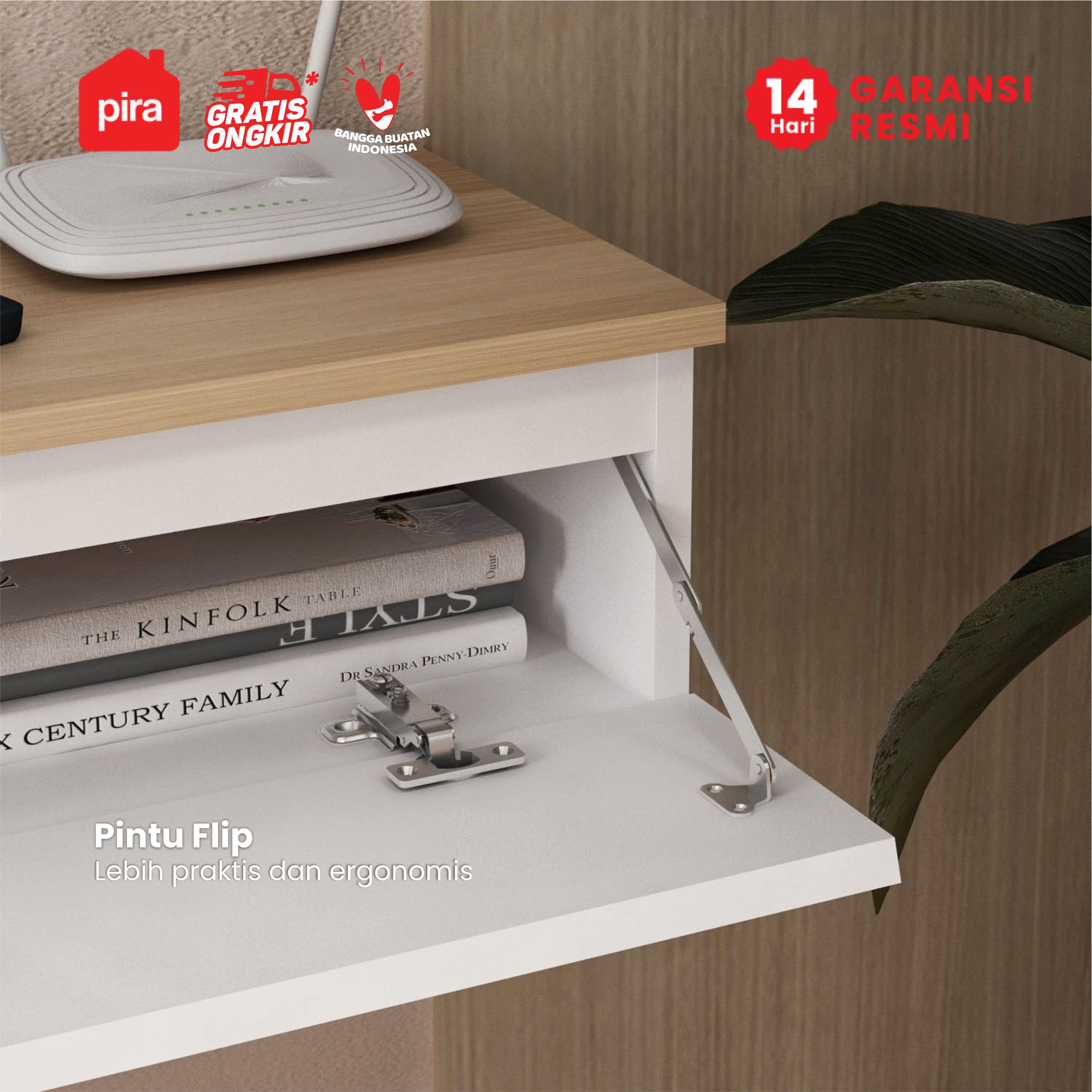 PIRA - LINUS TVG120 MEJA TV / MEJA TV GANTUNG / RAK TV GANTUNG / LEMARI TV GANTUNG warna WHITE SM - PRO OAK - PIRA - foto 4