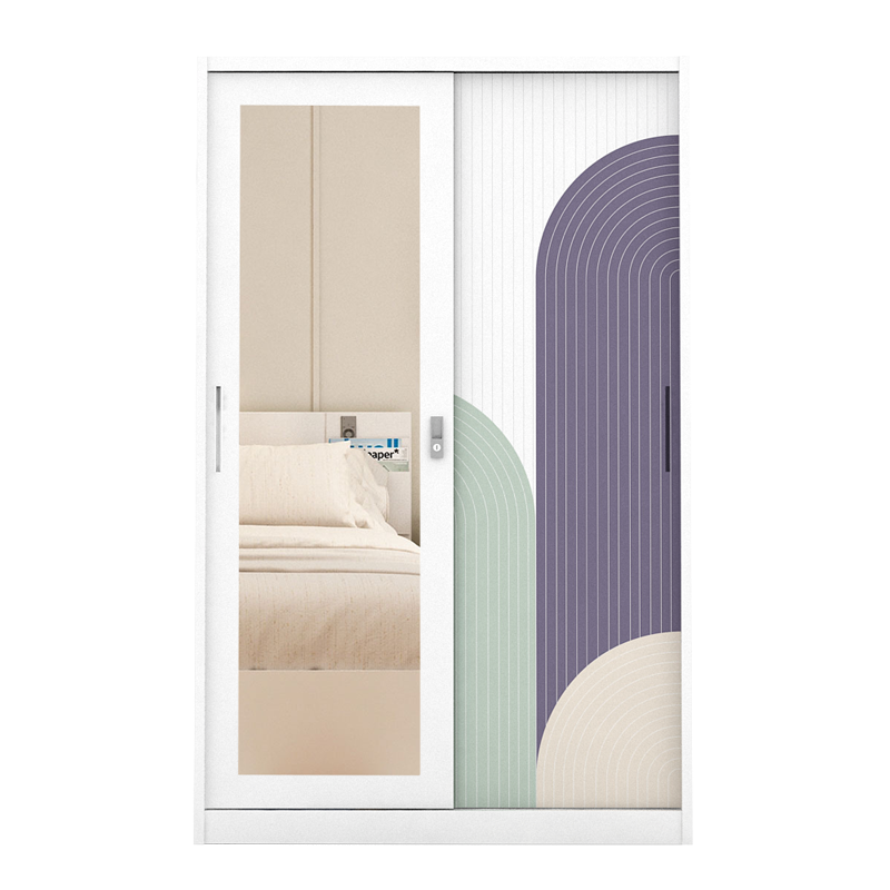 PIRA - DEXTER 120A MWDSL LEMARI PAKAIAN BESI SLIDING / PINTU GESER warna WHITE - PIRA - foto 4