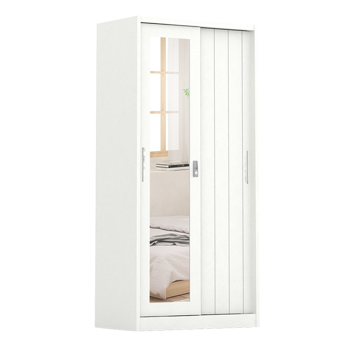PIRA - SAXON A 90A MWDSL LEMARI PAKAIAN BESI SLIDING / PINTU GESER warna LIGHT MARBLE - WHITE - PIRA - foto 2