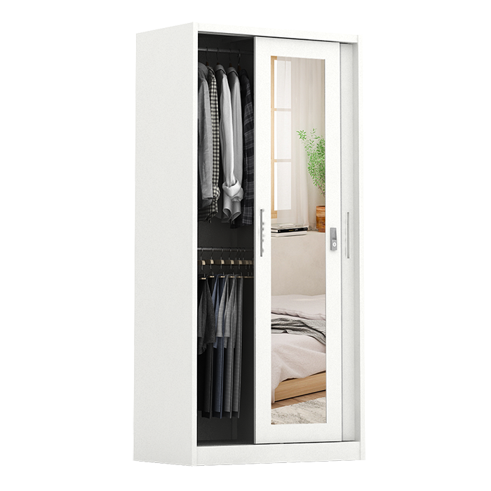 PIRA - SAXON A 90A MWDSL LEMARI PAKAIAN BESI SLIDING / PINTU GESER warna LIGHT MARBLE - WHITE - PIRA - foto 4