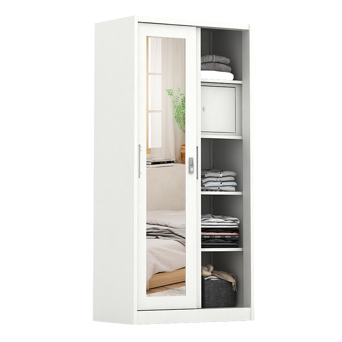 PIRA - SAXON A 90A MWDSL LEMARI PAKAIAN BESI SLIDING / PINTU GESER warna LIGHT MARBLE - WHITE - PIRA - foto 5