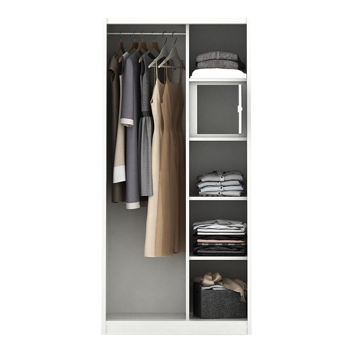 PIRA - SAXON A 90A MWDSL LEMARI PAKAIAN BESI SLIDING / PINTU GESER warna LIGHT MARBLE - WHITE - PIRA - foto 7