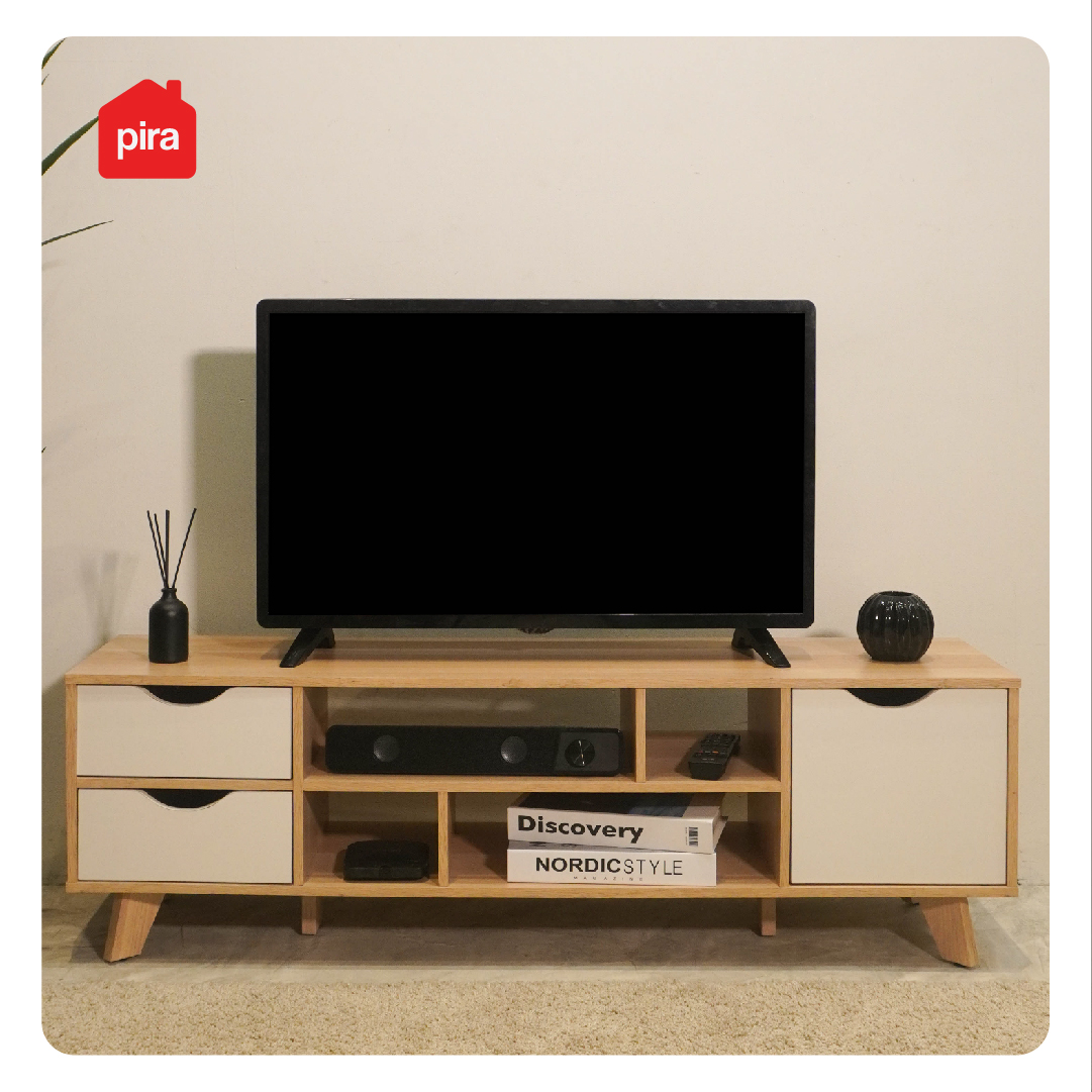 PIRA METROPOLIS OX - FUJI TV1200 MEJA TV / RAK TV / LEMARI TV warna PRO OAK - WHITE - PIRA METROPOLIS OX - foto 8