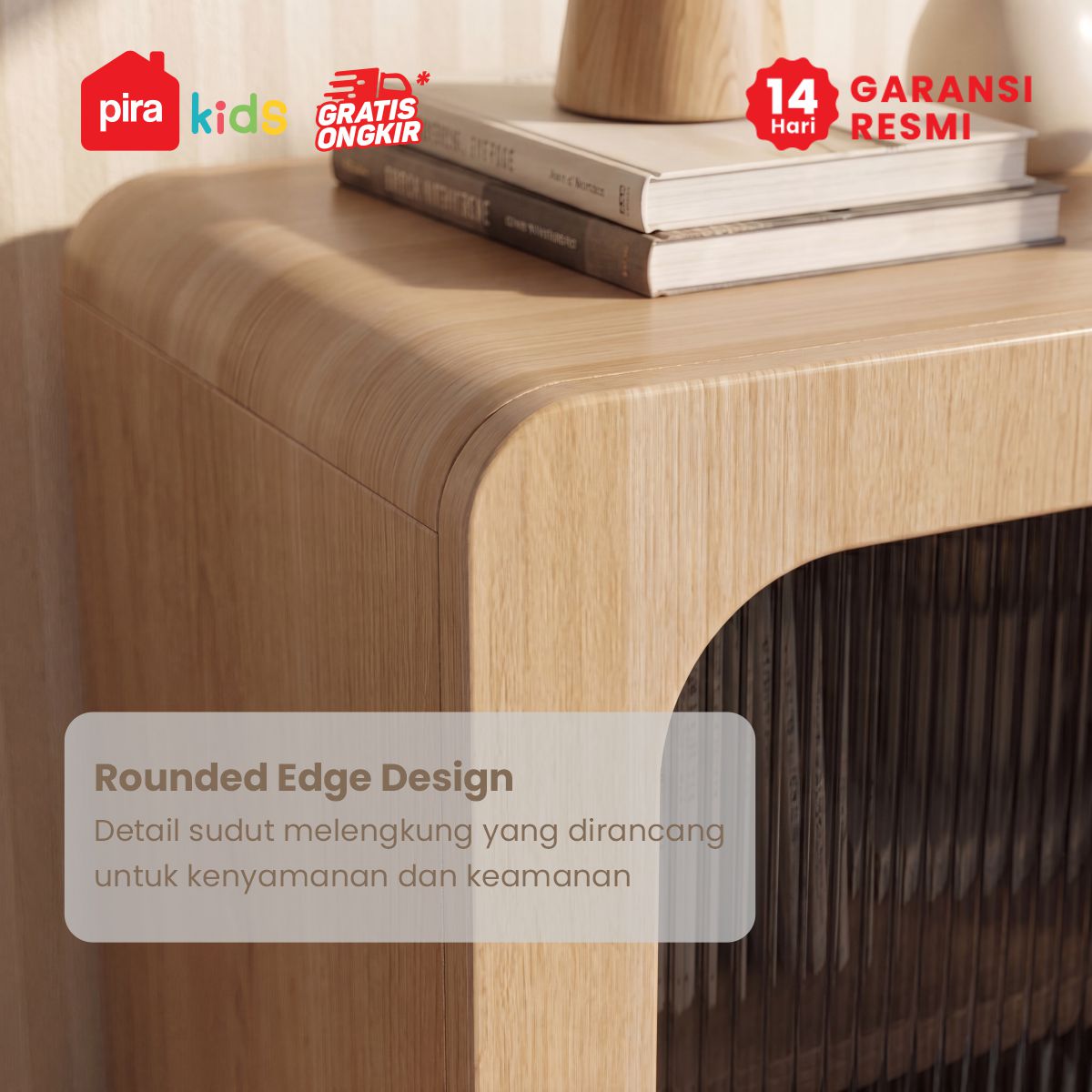 PIRA KIDS - KUMMO NS40 MEJA NAKAS ANAK / MEJA SUDUT / MEJA SAMPING warna PRO OAK - WHITE - PIRA KIDS - foto 6