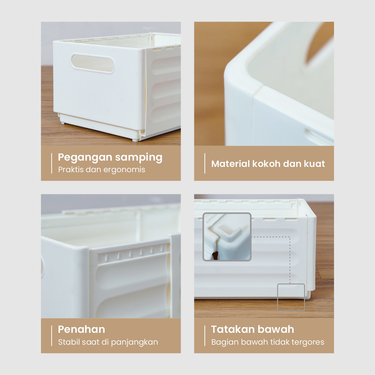 PIRA - NORI PSD SEKAT LACI PEMBATAS / KOTAK PENYIMPANAN EXPANDABLE / STORAGE ORGANIZER SERBAGUNA warna CREAM - PIRA - foto 8