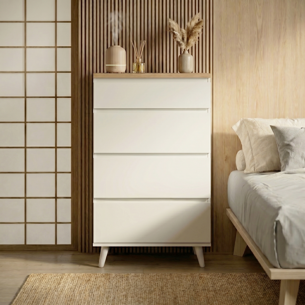 PIRA METROPOLIS OX - ARSEN CH4 LEMARI LACI / DRAWER / LEMARI SUSUN warna WHITE - PRO OAK - PIRA METROPOLIS - foto 2