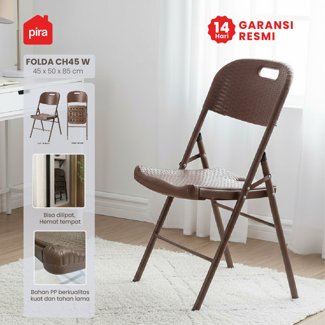 PIRA -  FOLDA CH45 KURSI LIPAT OUTDOOR / KURSI TERAS / KURSI TAMAN warna BROWN - PIRA - foto 1