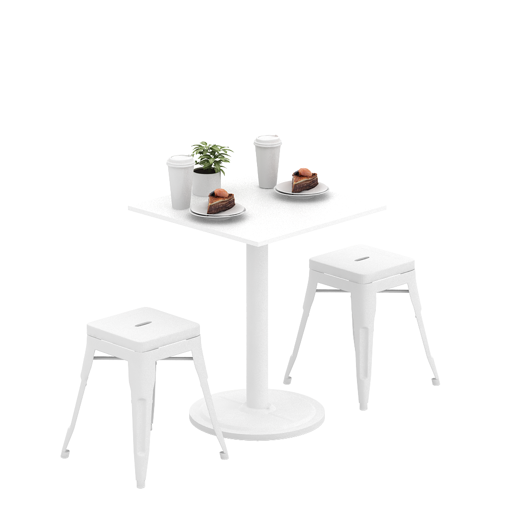PIRA - BISTRO TAPPA DT60 MEJA MAKAN / MEJA TAMU / MEJA CAFE / MEJA TERAS / MEJA KOPI warna WHITE - PIRA - foto 10