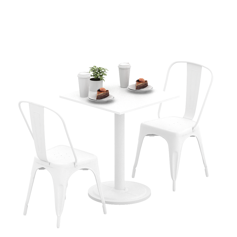 PIRA - BISTRO TAPPA DT60 MEJA MAKAN / MEJA TAMU / MEJA CAFE / MEJA TERAS / MEJA KOPI warna WHITE - PIRA - foto 11