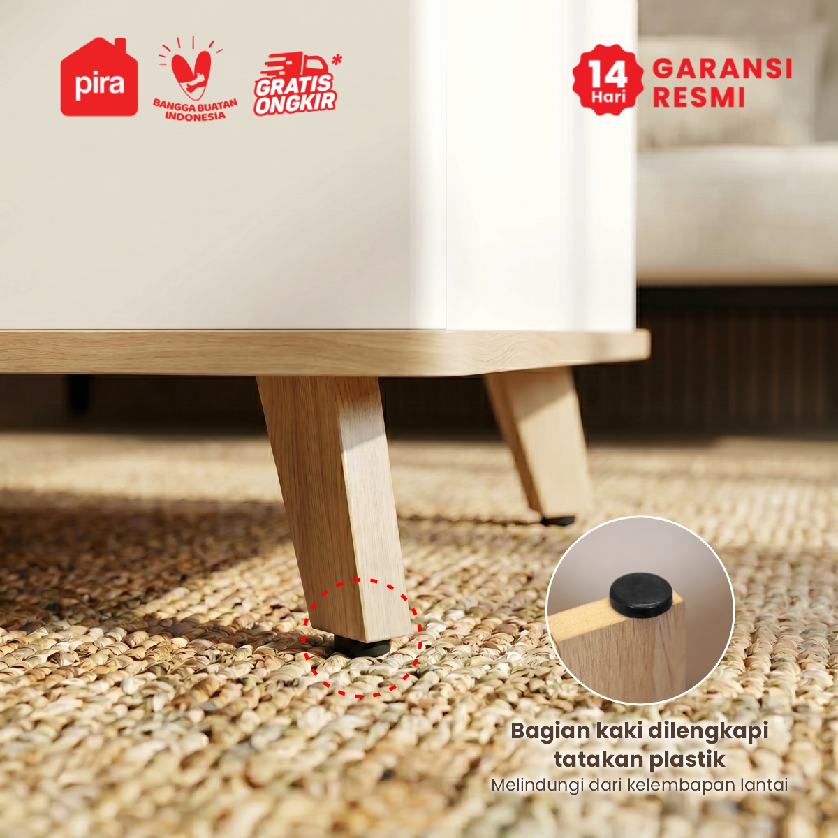 PIRA - VALE CT100 MEJA TAMU / MEJA RUANG TAMU / MEJA TAMU DENGAN FITUR LIFT UP warna WHITE SM - PRO OAK - PIRA - foto 7