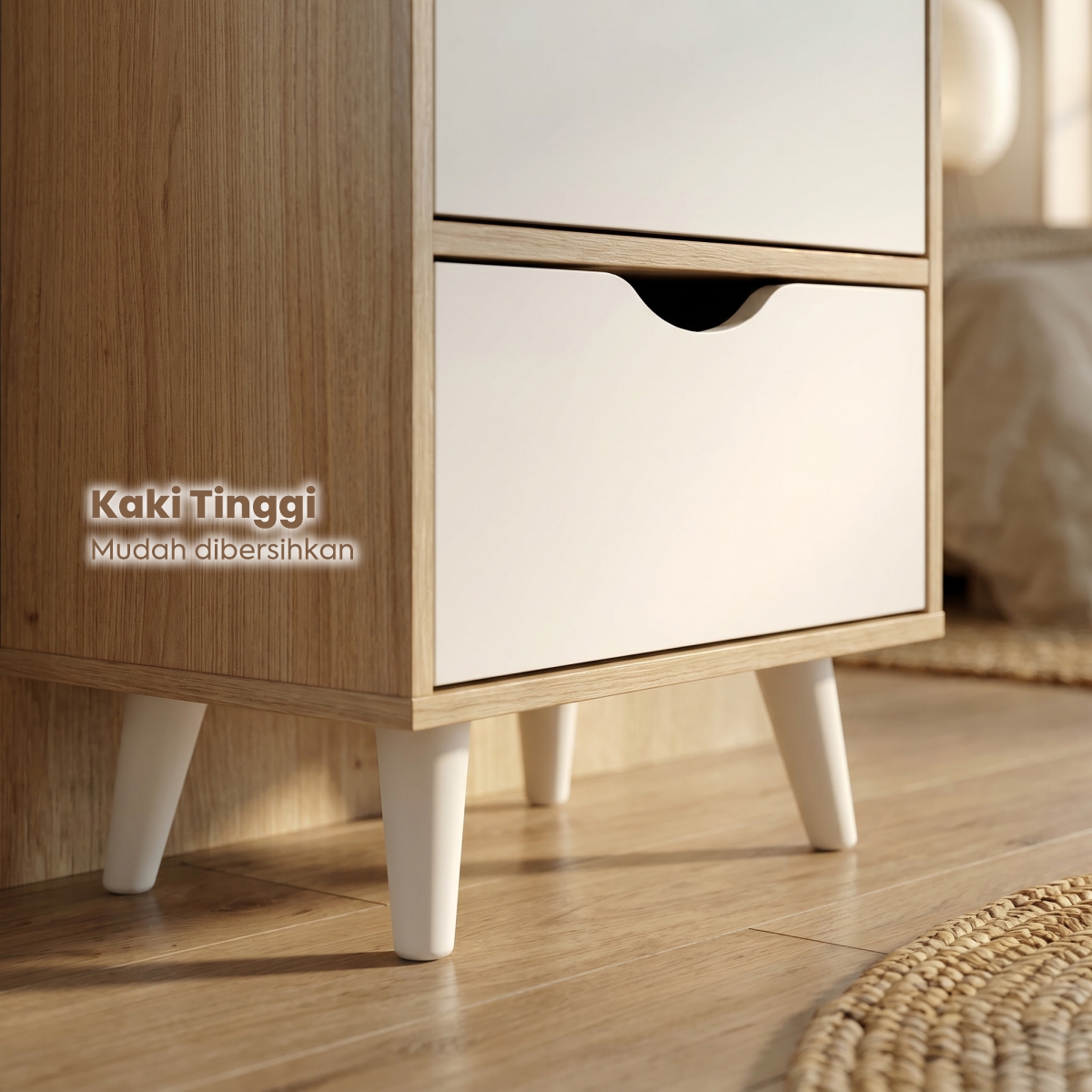 PIRA METROPOLIS OX - FUJI DS40 MEJA RIAS / CERMIN FULL BODY / MEJA RIAS MINIMALIS warna PRO OAK - WHITE - PIRA - foto 8