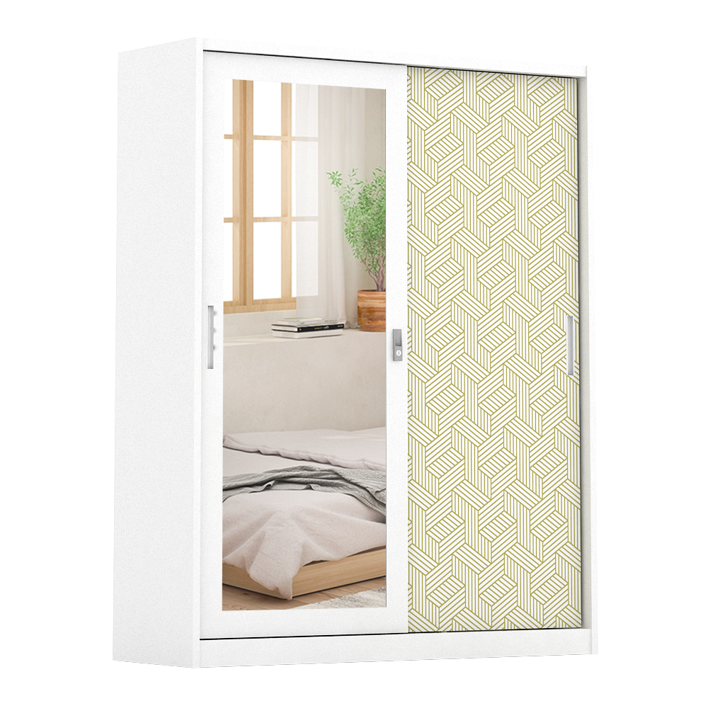 PIRA METROPOLIS - STAHL 150 A MWDSL LEMARI PAKAIAN BESI SLIDING / PINTU GESER warna WHITE - METROPOLIS - foto 3
