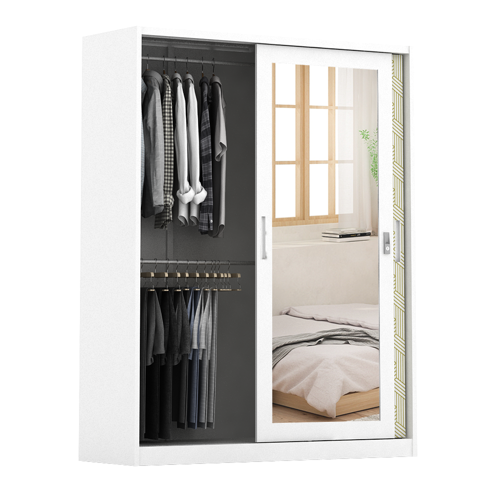 PIRA METROPOLIS - STAHL 150 A MWDSL LEMARI PAKAIAN BESI SLIDING / PINTU GESER warna WHITE - METROPOLIS - foto 5