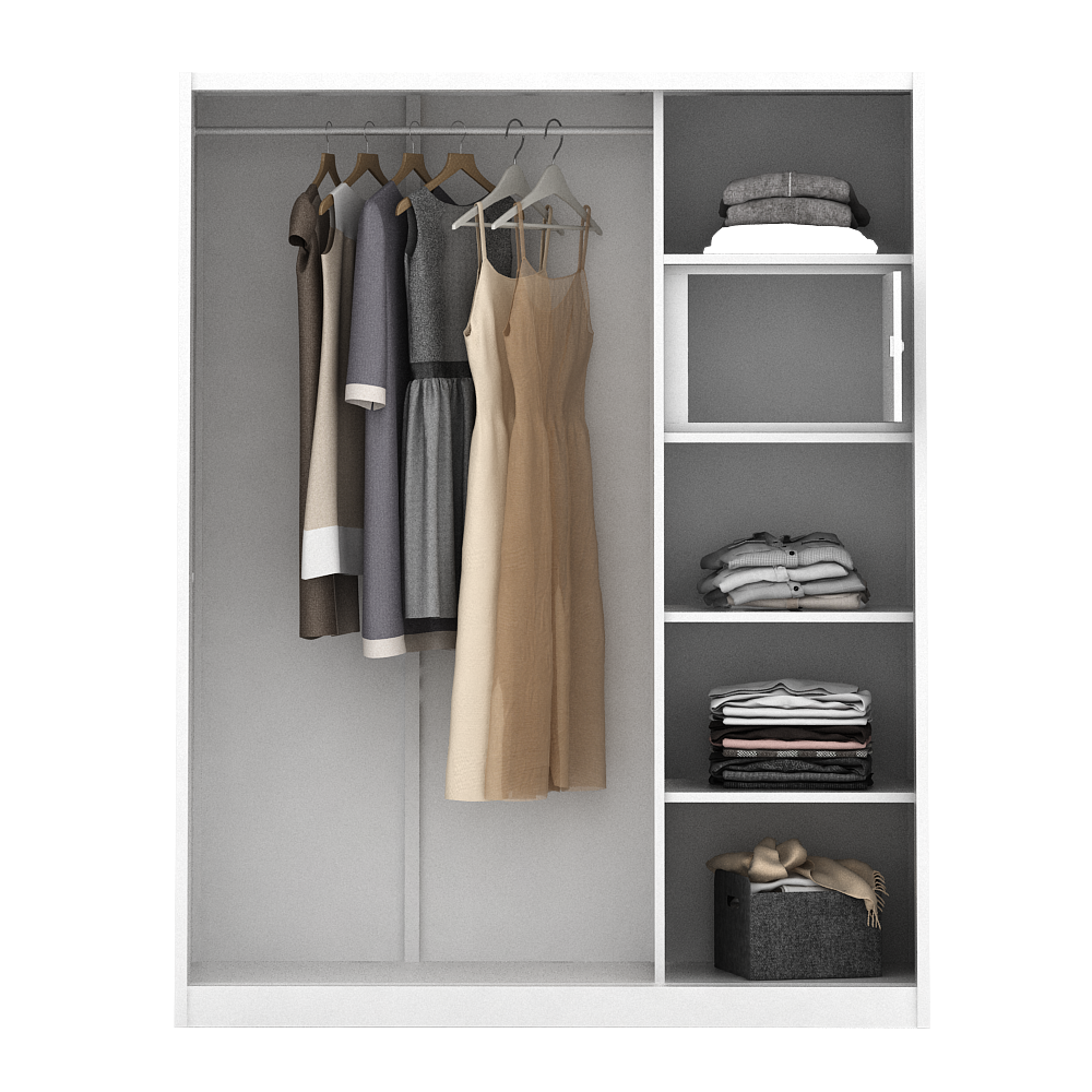 PIRA METROPOLIS - STAHL 150 A MWDSL LEMARI PAKAIAN BESI SLIDING / PINTU GESER warna WHITE - METROPOLIS - foto 7